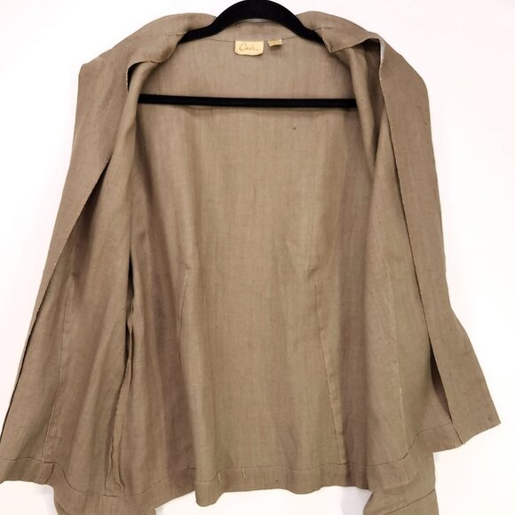 Caslon 100% Linen Jacket Invisible Button Up Lightweight Blazer Women's Large - Picture 3 of 11